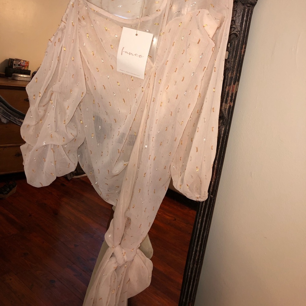 NWT 12th Tribe heartbreaker ruffled tie top - Picture 6 of 8